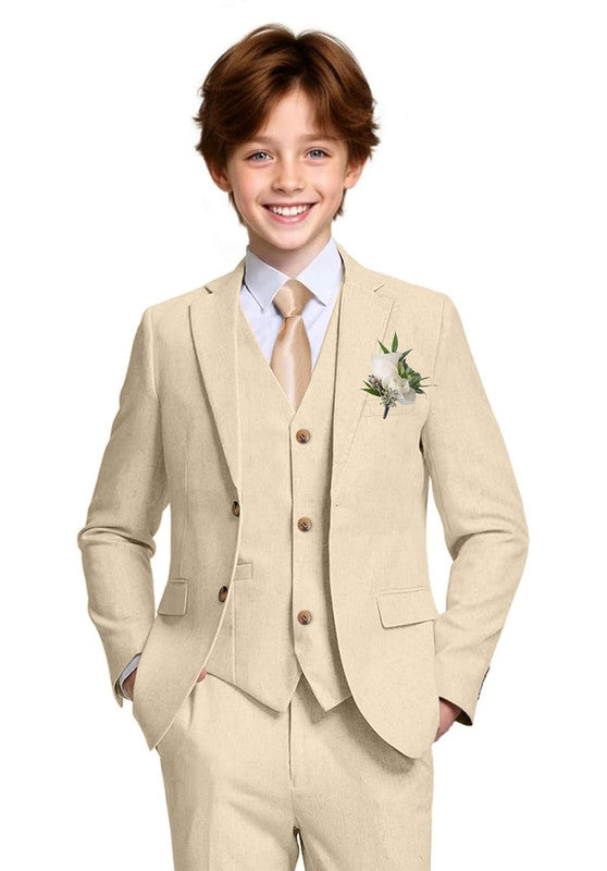 Boys linen 3 piece suit