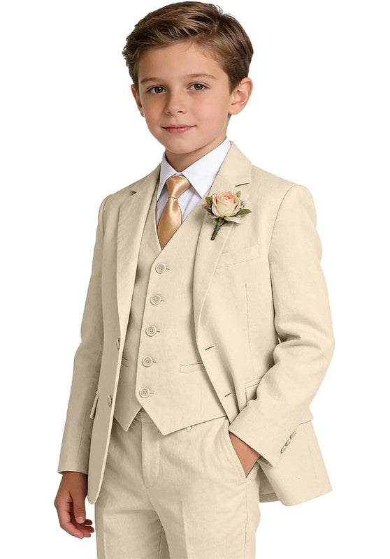 Boys linen 3 piece suit