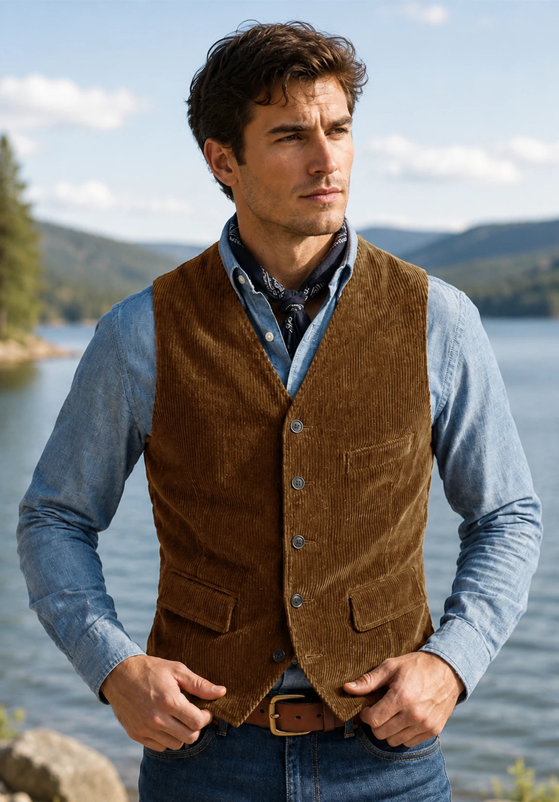 Men's khaki vest