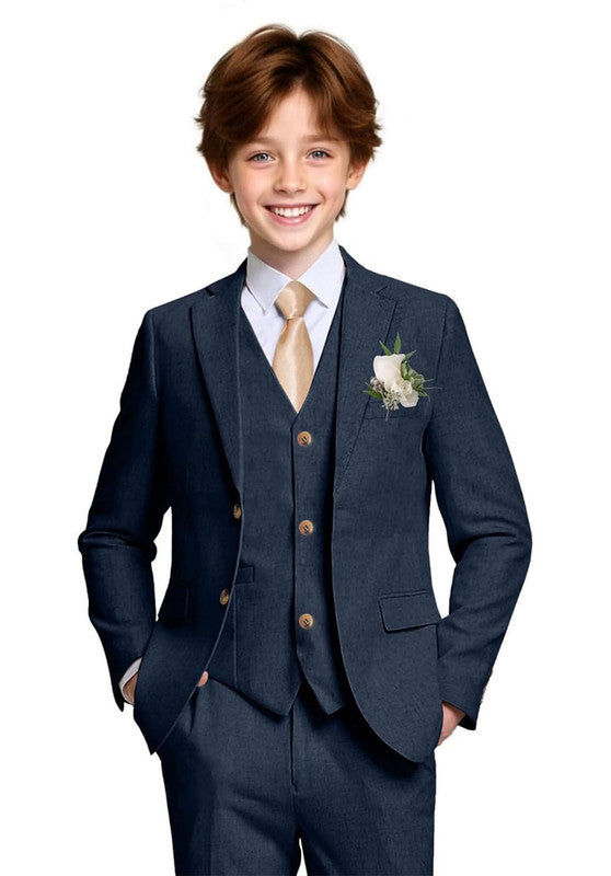 Boys linen 3 piece suit