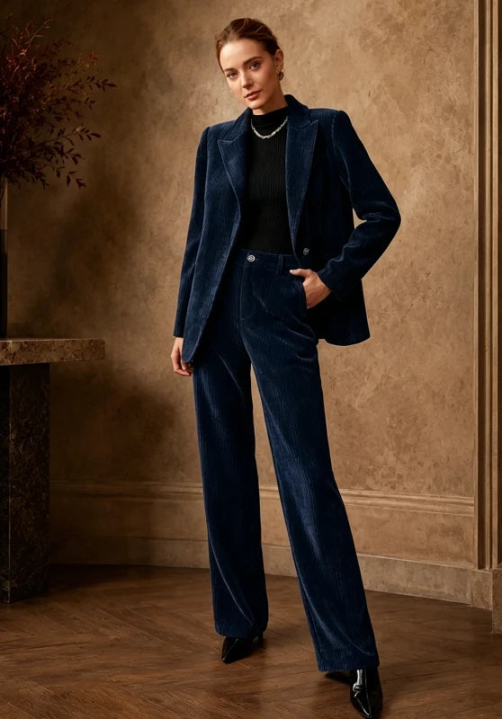 Women's 2 Piece Corduroy Suit