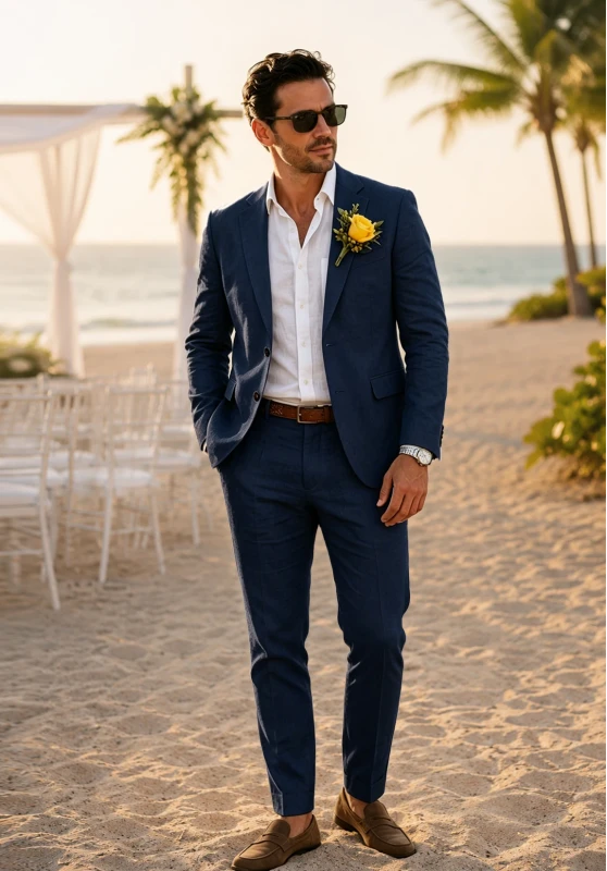 Men Linen Suit