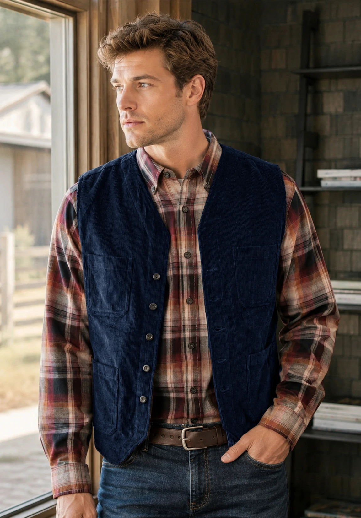 Men's navy vest