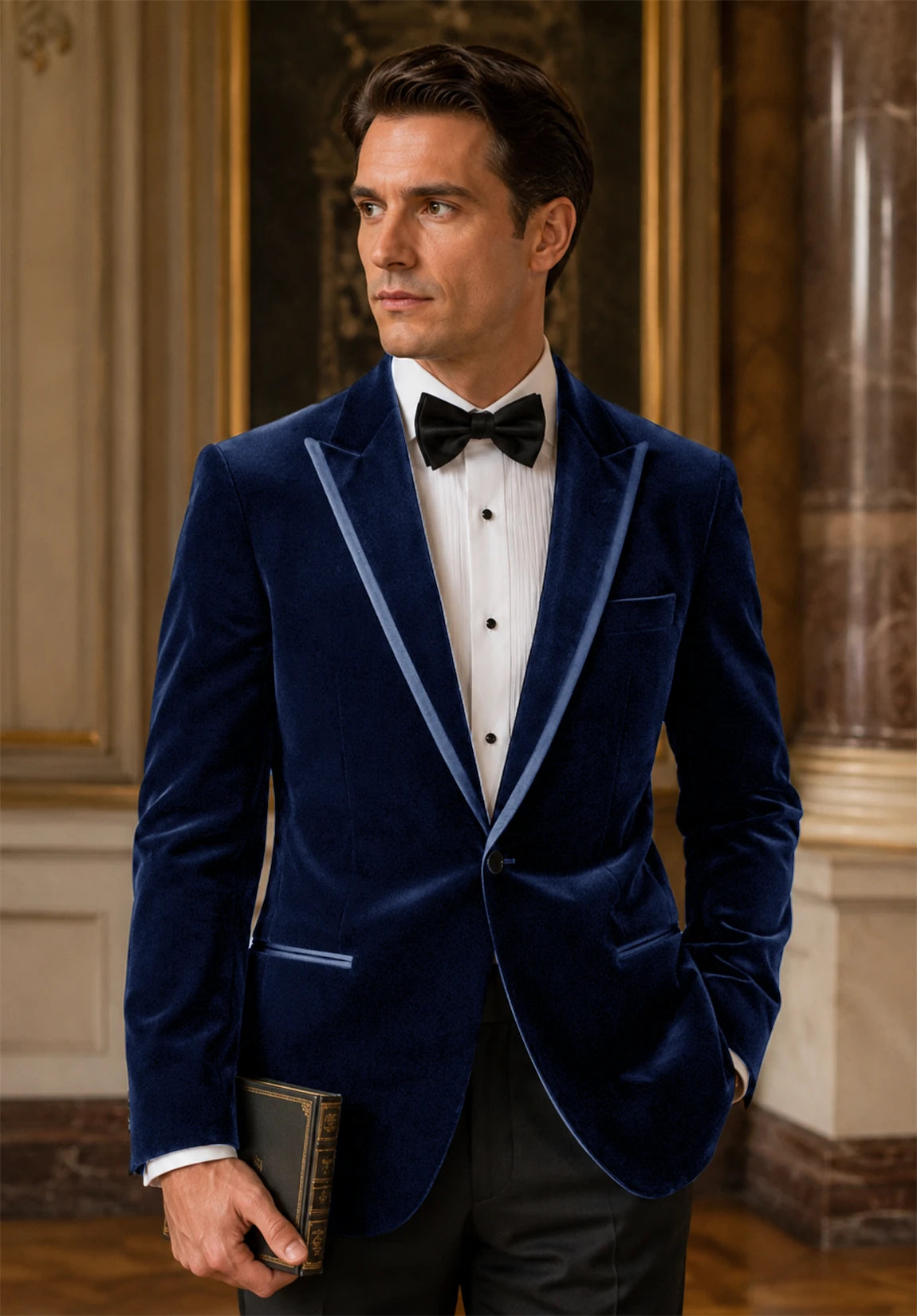Men's navy velvet jacket