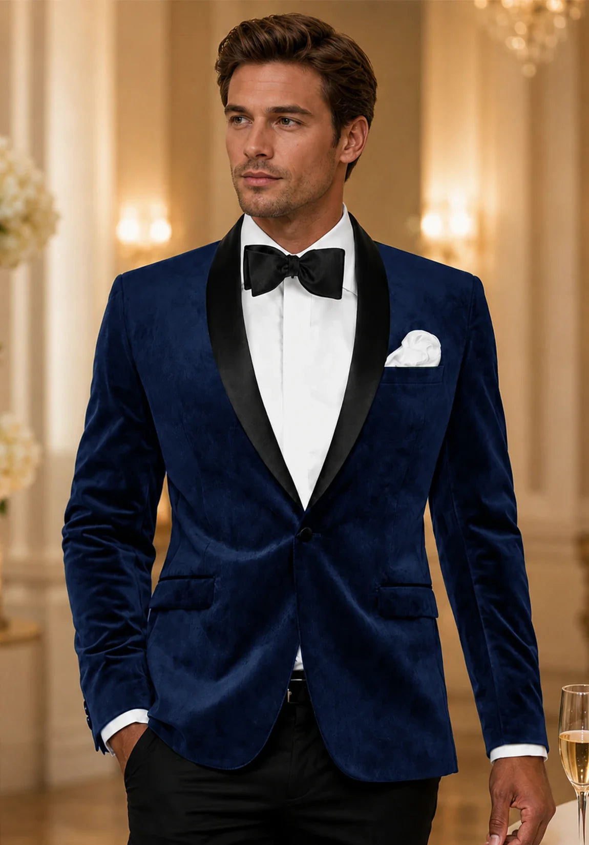 Men's navy velvet jacket