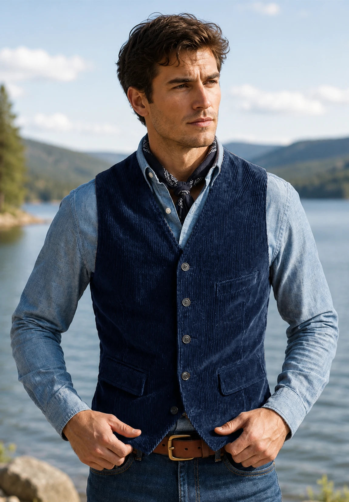 Men's navy vest
