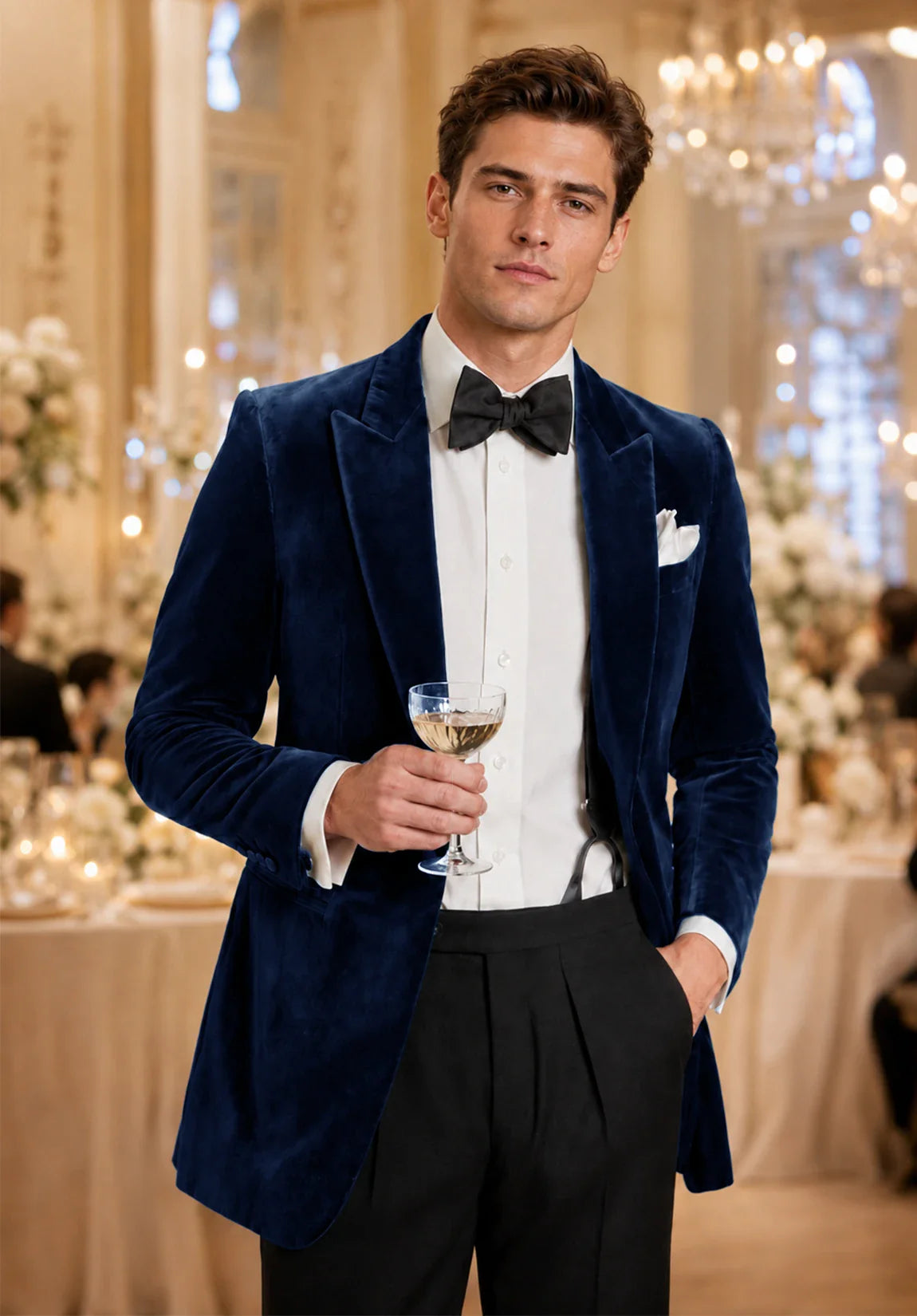 Men's navy velvet jacket