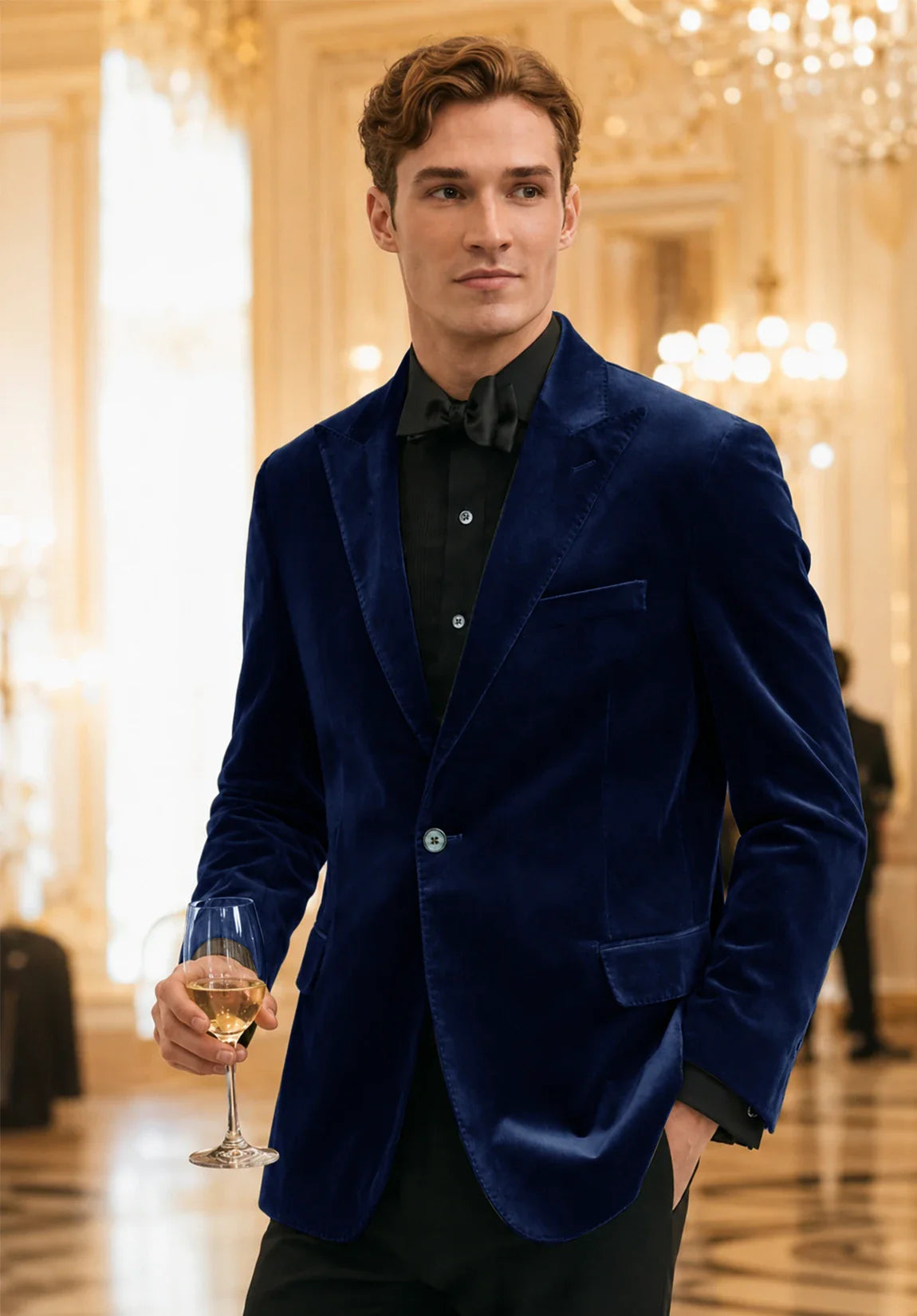Men's navy velvet jacket
