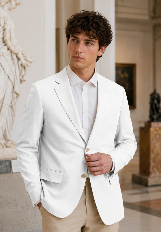 Men's White  Blazer Jacket