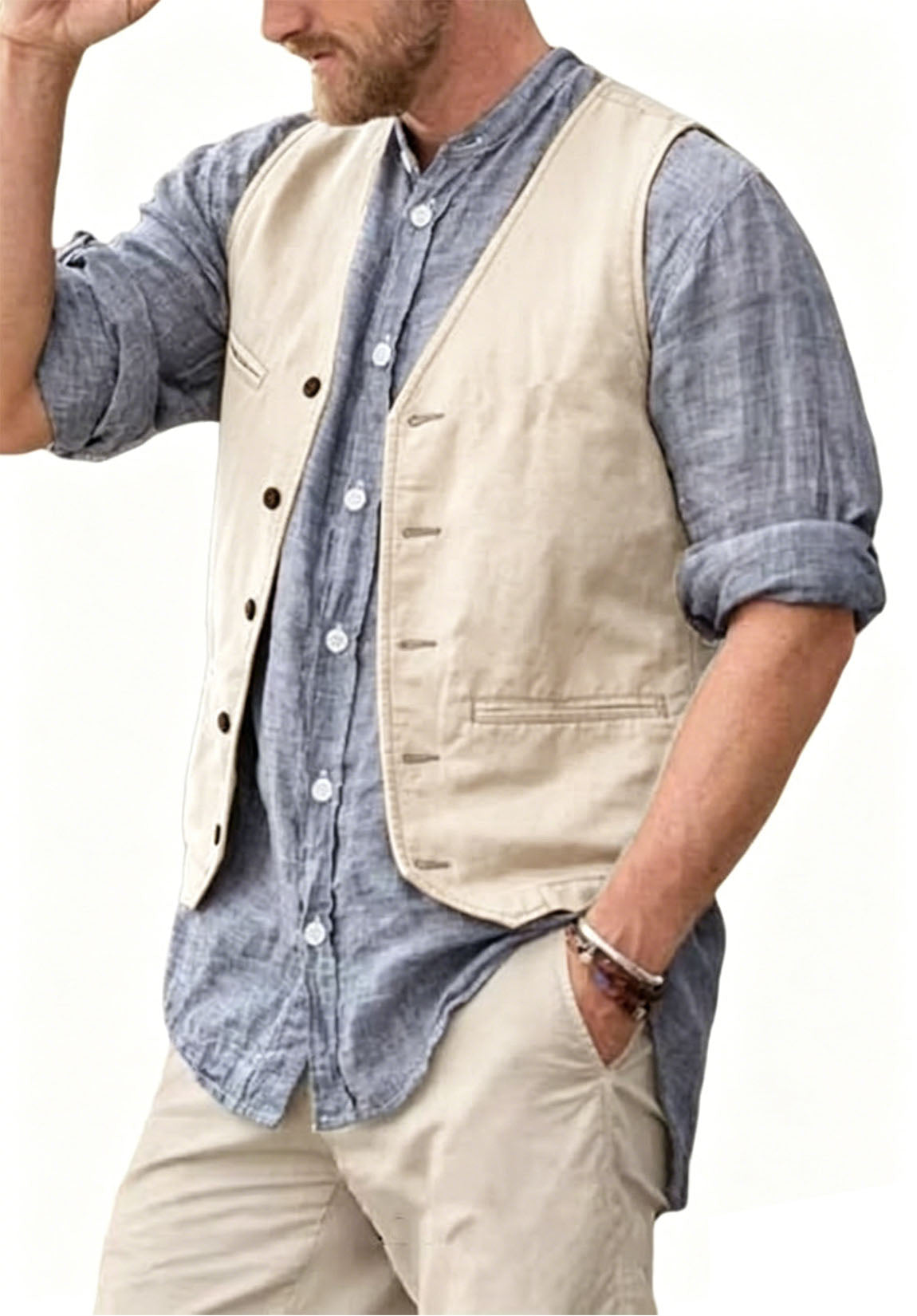 Men's suit vest  Beige