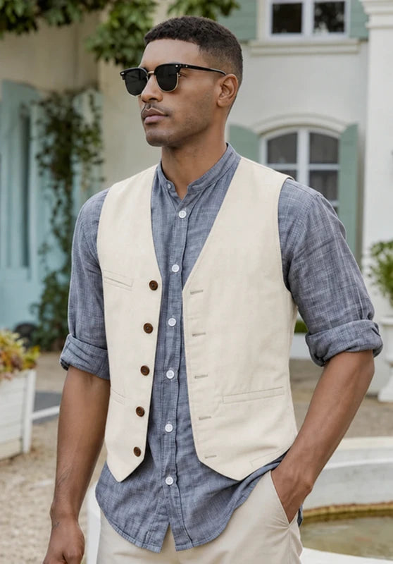 Men's suit vest  Beige