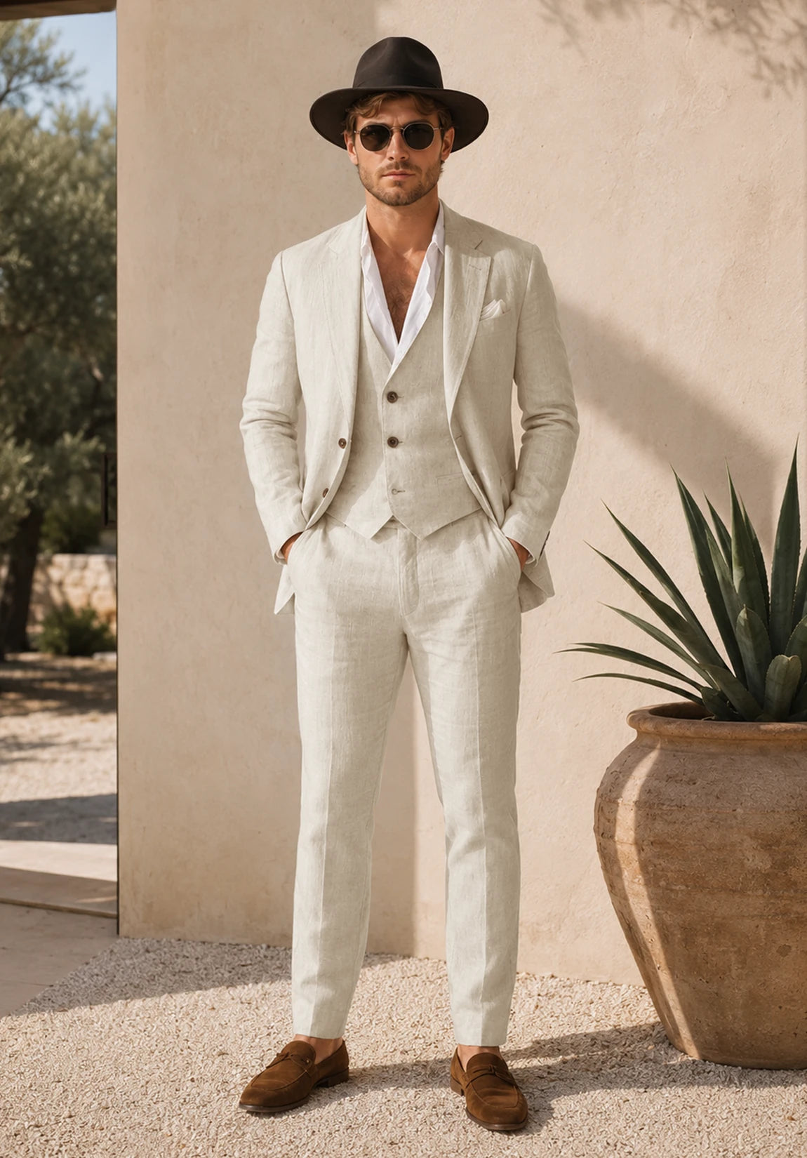 Men's beige Suit