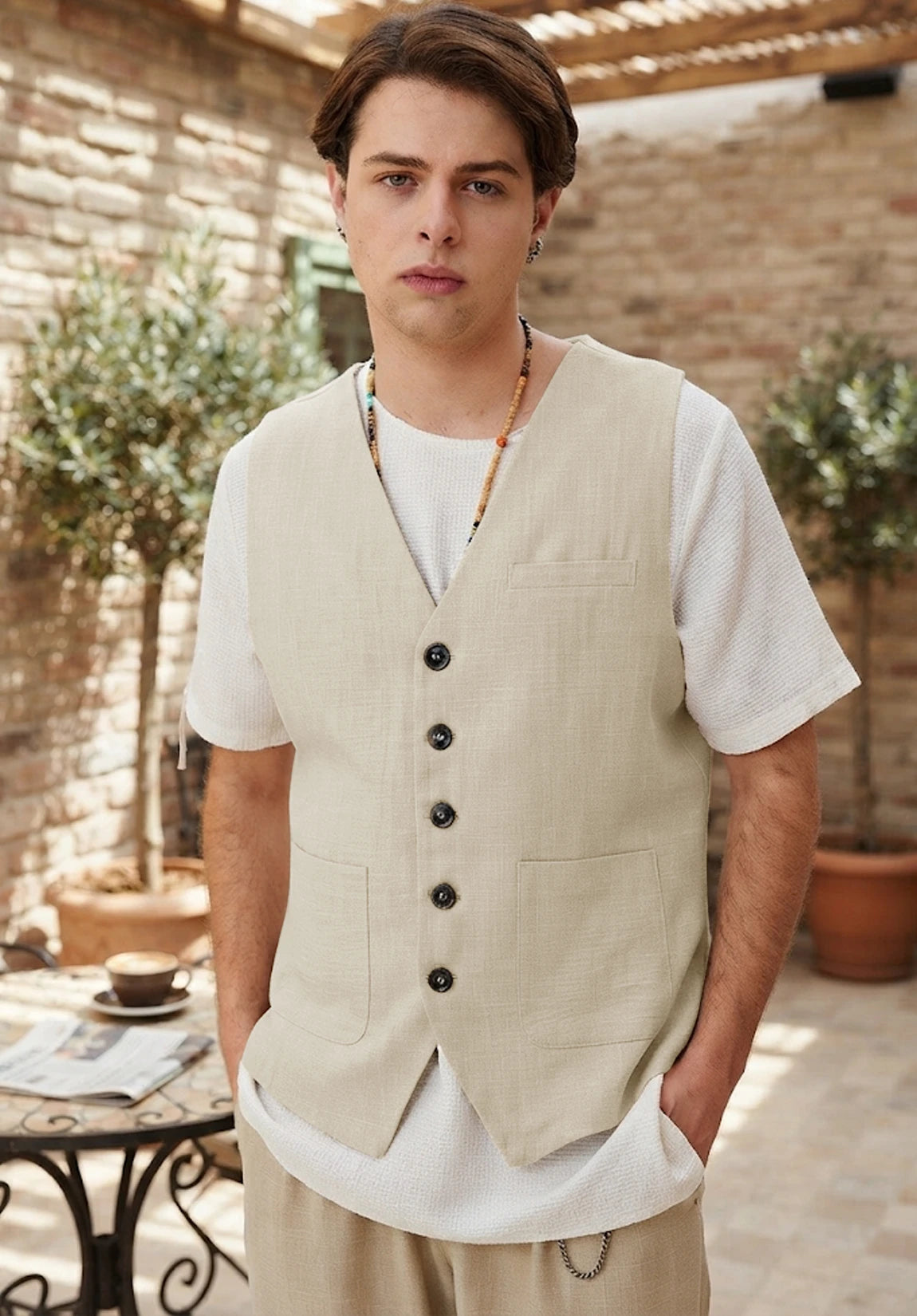 Men's beige vest