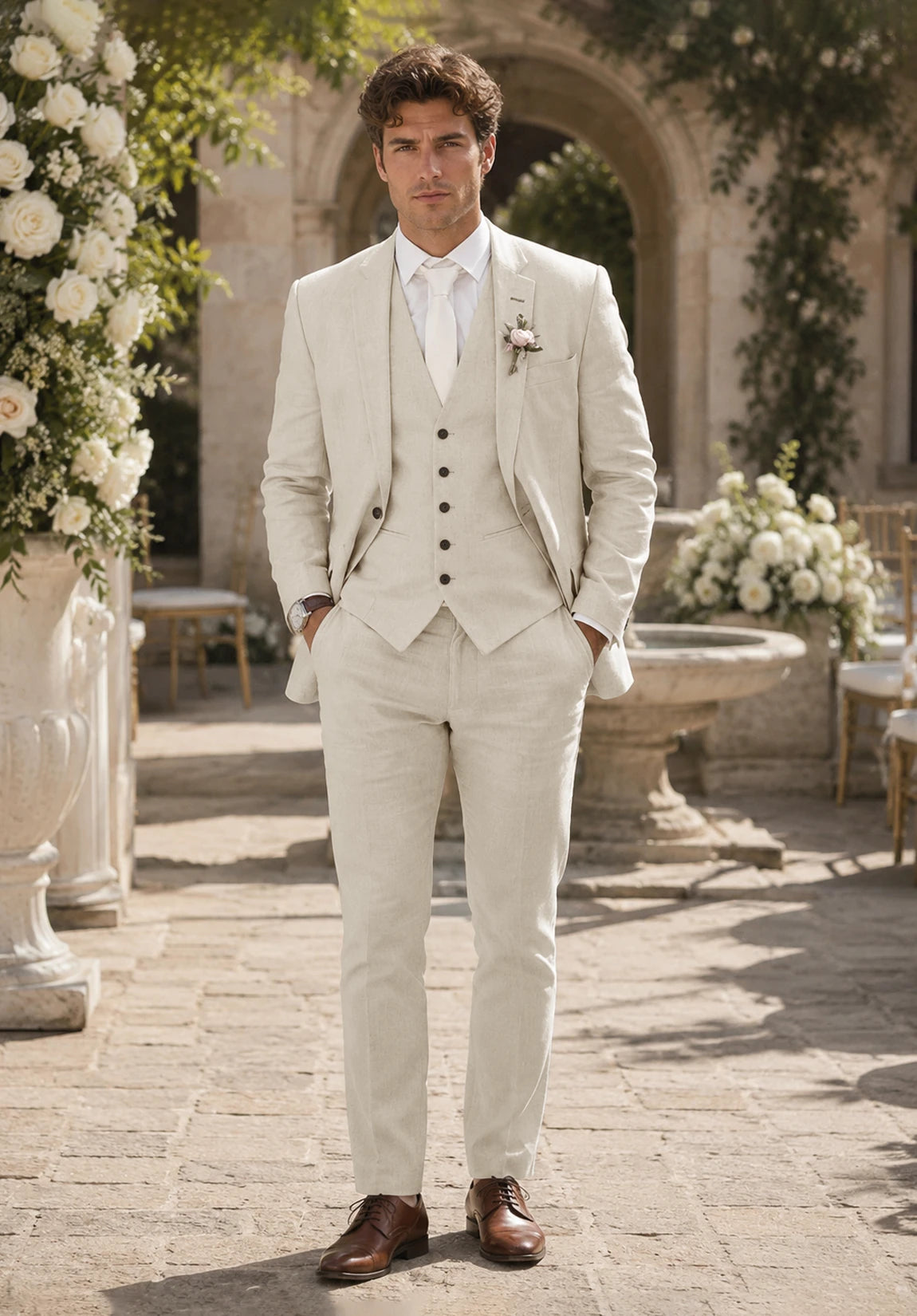 Men's beige Suit