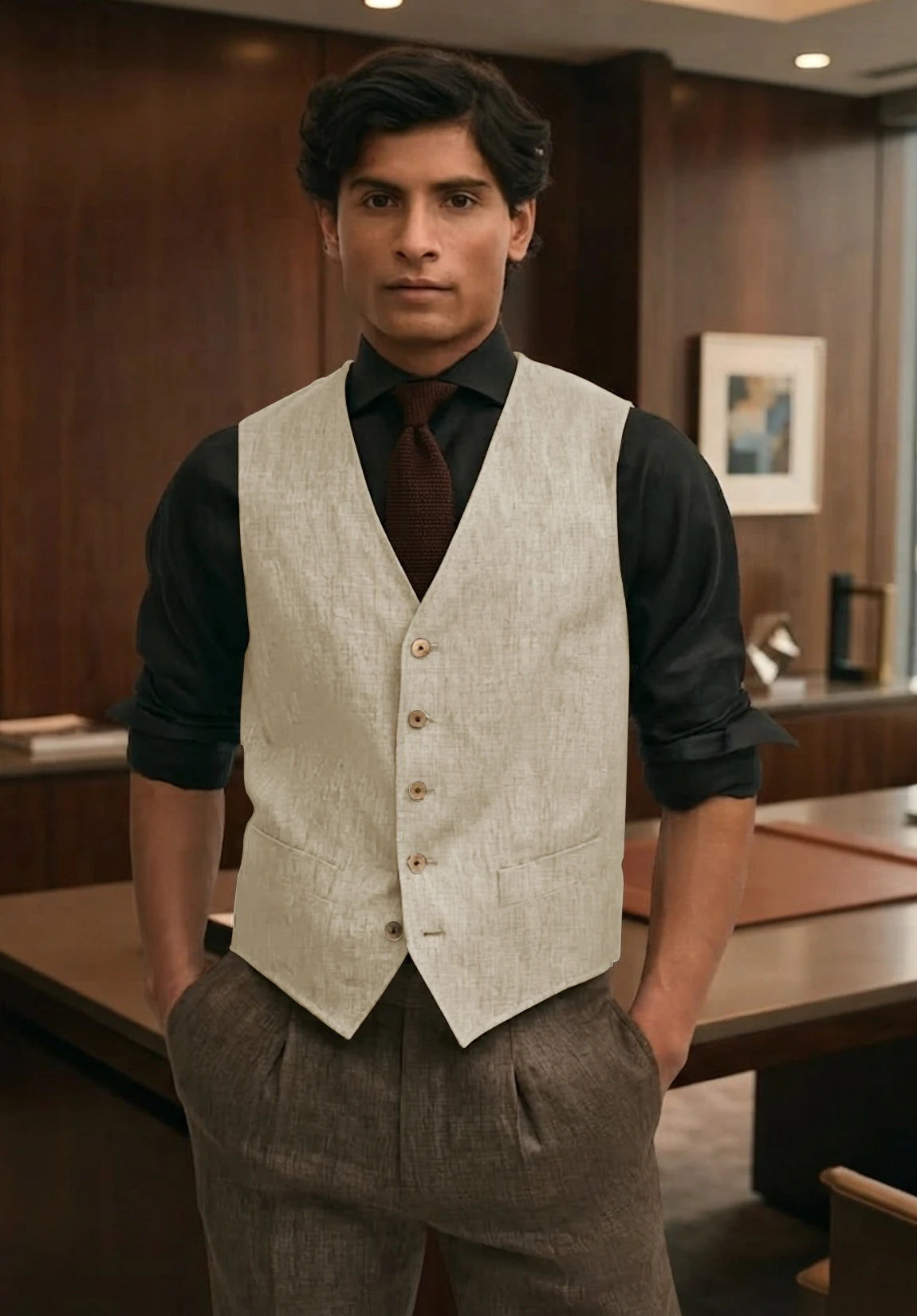 Men's beige vest