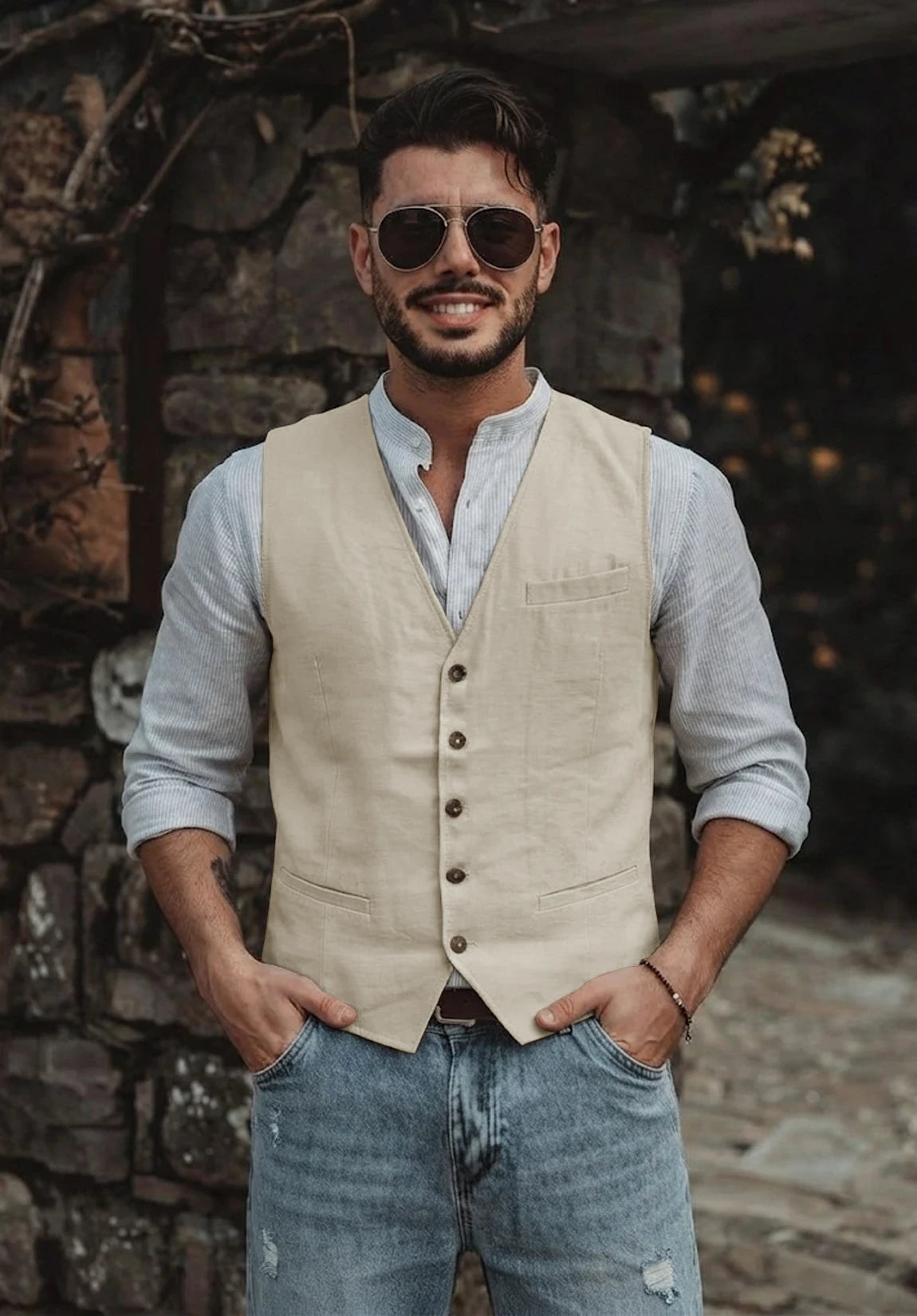 Men's beige vest