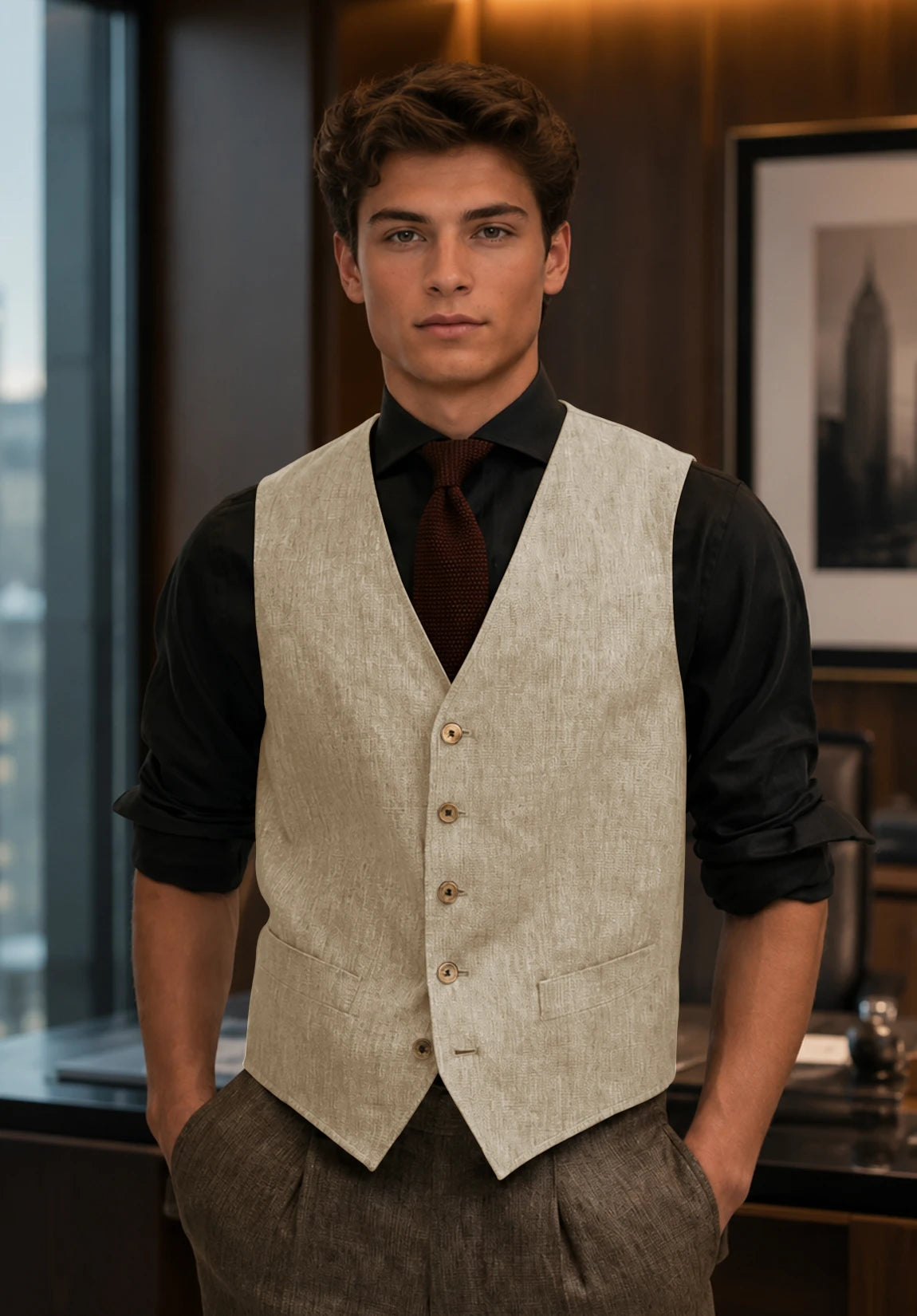 Men's beige vest