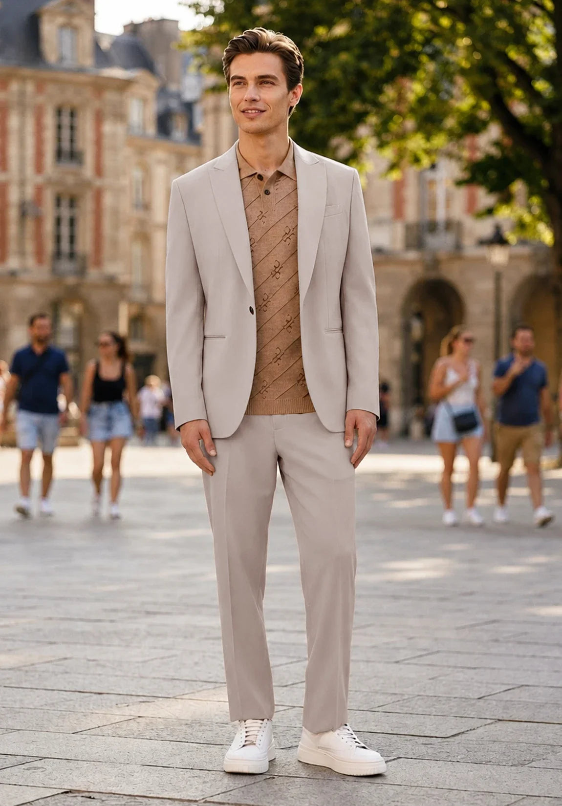 Men's Modern Fit Premium Fabric 2 Piece Suit for Smart Casual