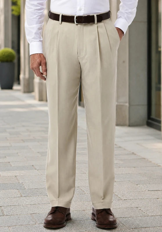 men beige dress pants