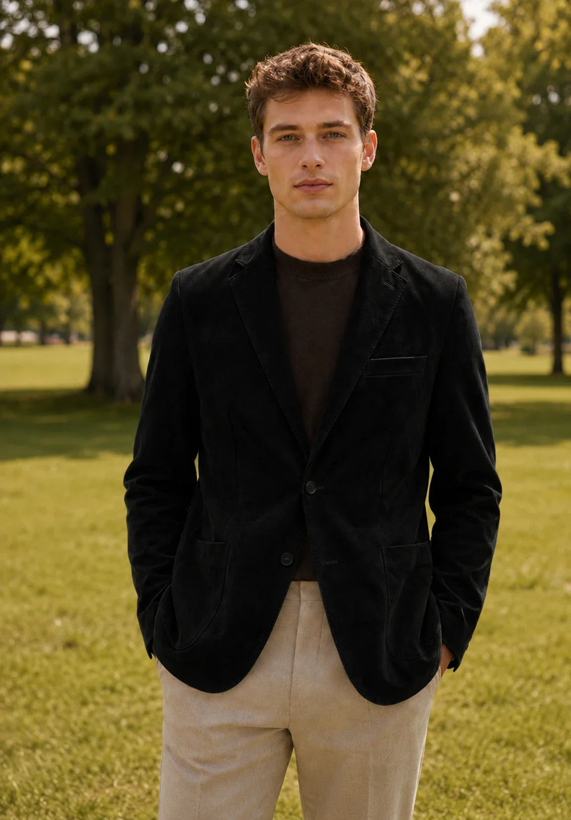 Men's black suede jacket