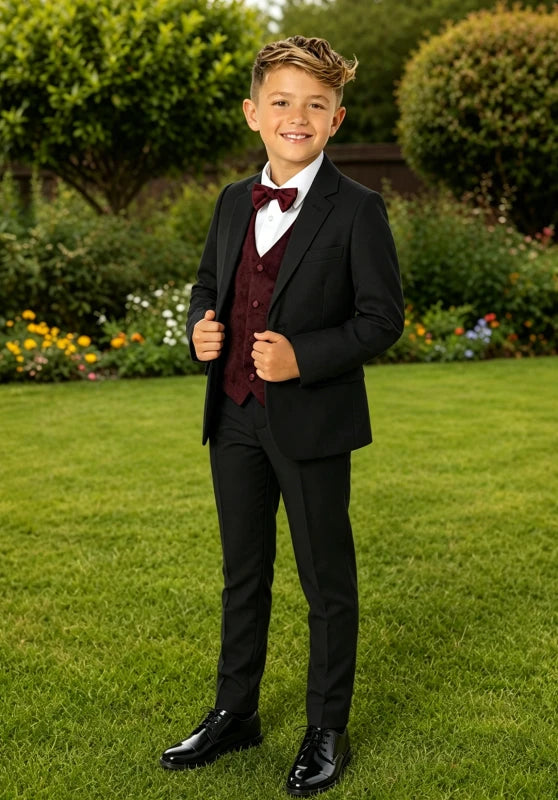boy black 3 piece  suit