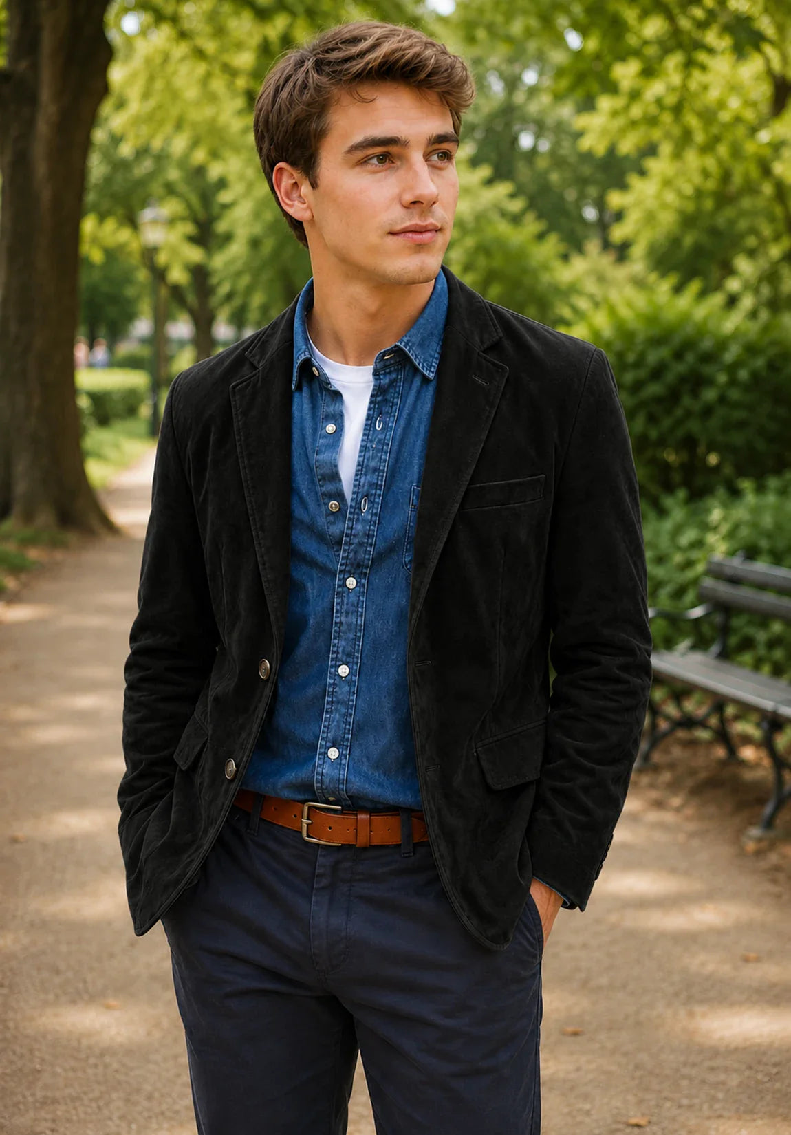Men's black suede jacket