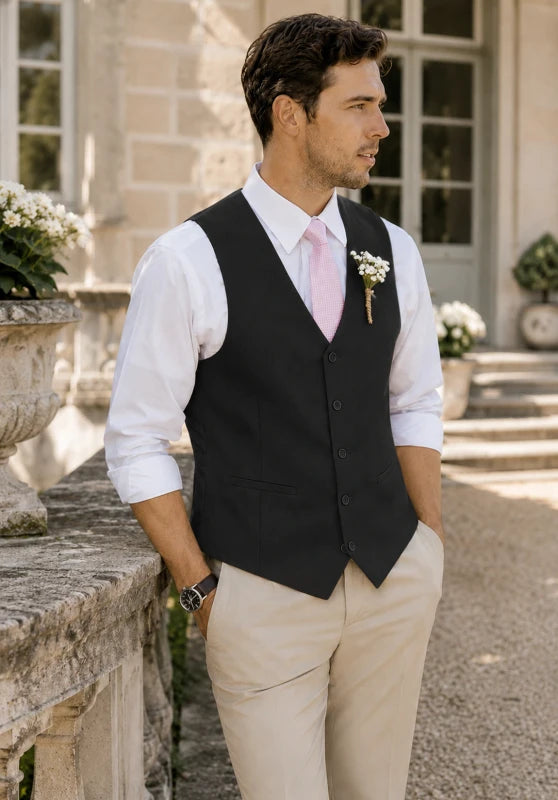 Men's black suit vest 