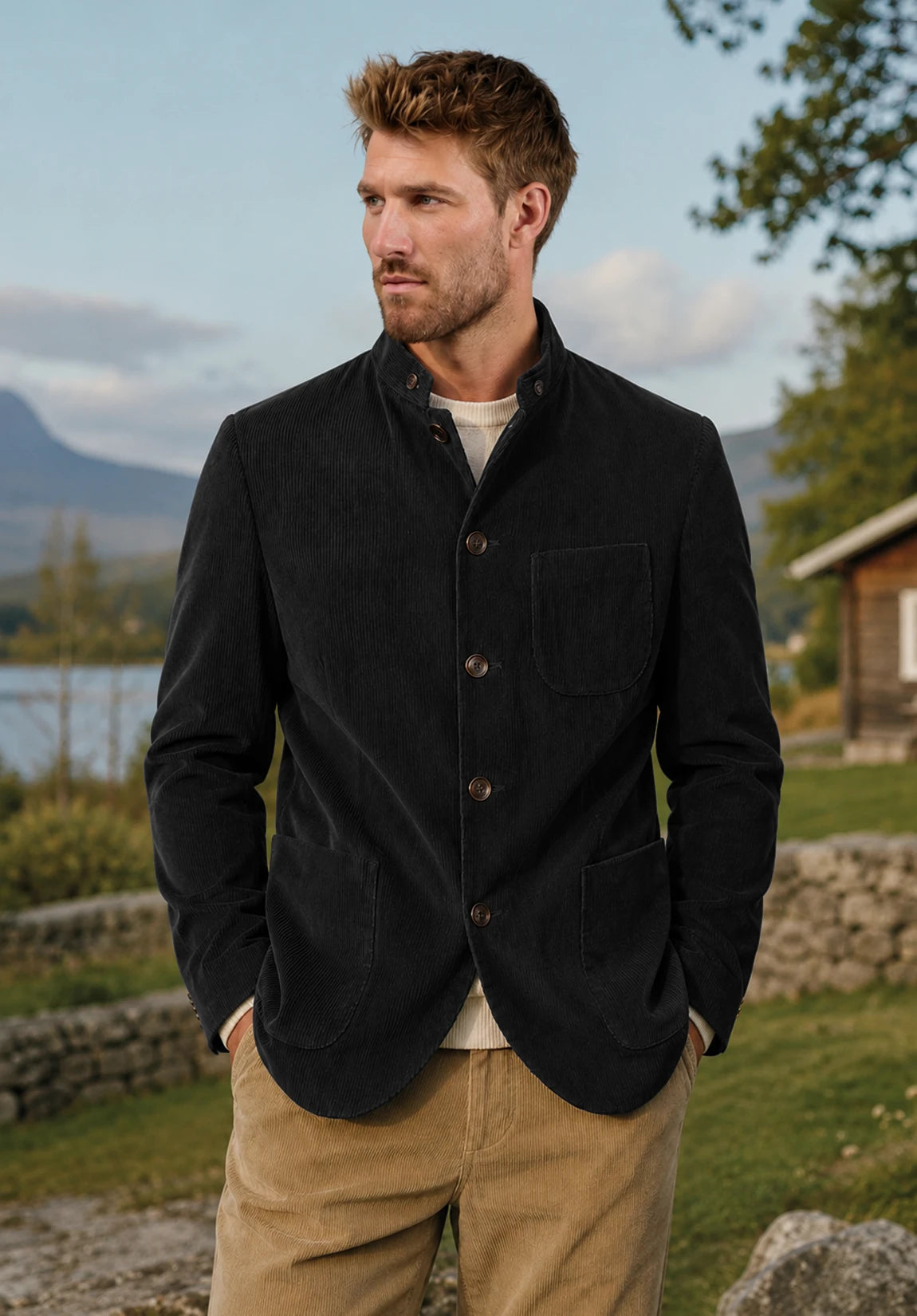 Men's black corduroy jacket
