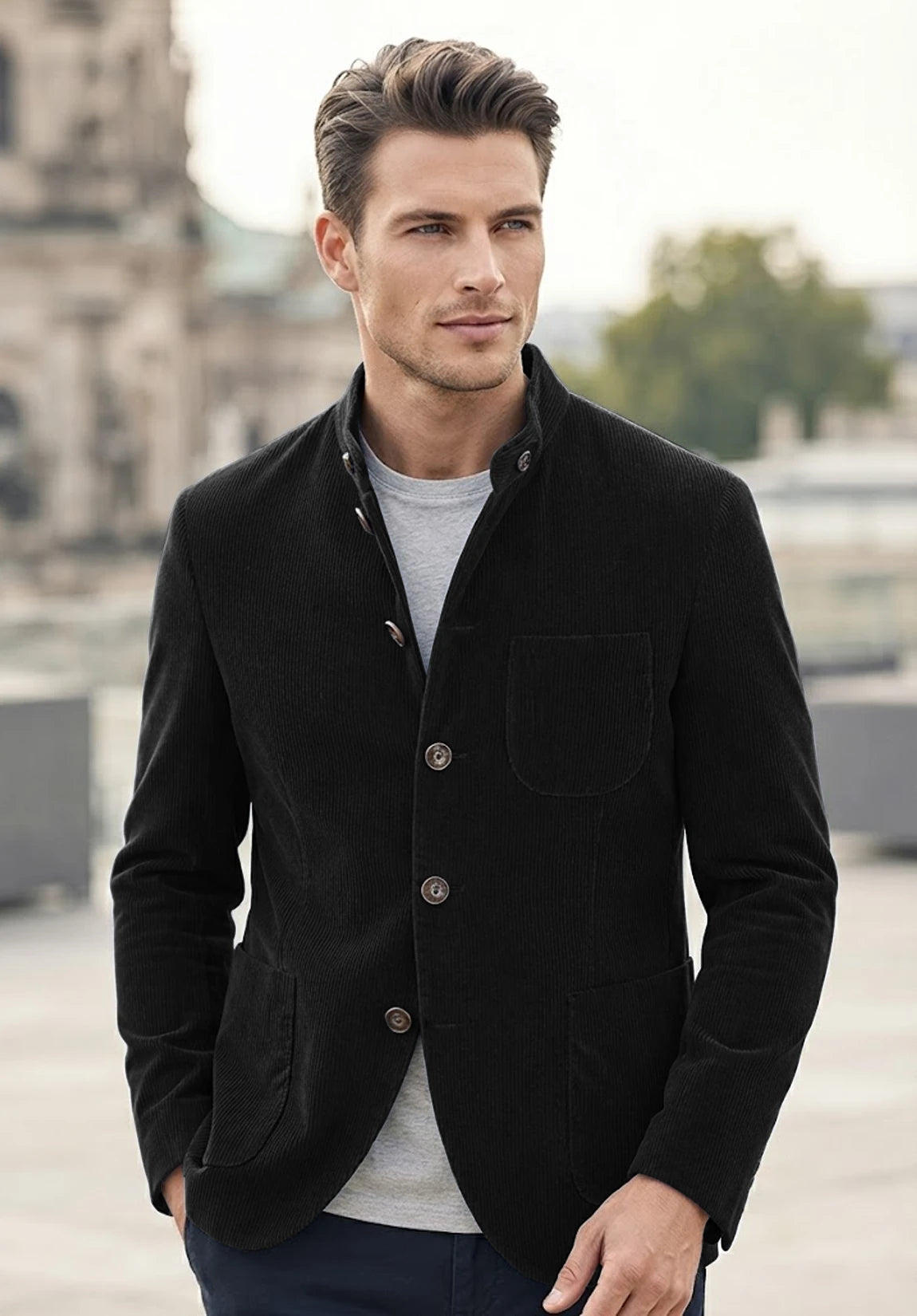 Men's black corduroy jacket