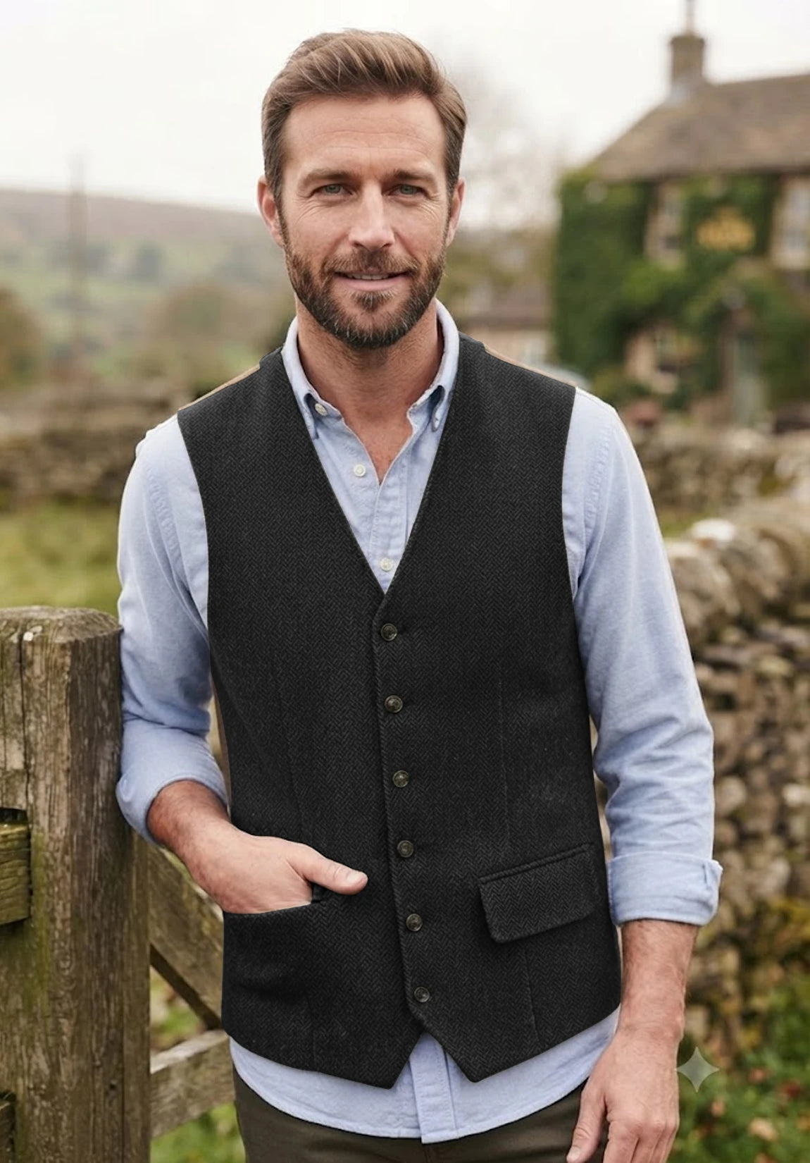 Men's black vest