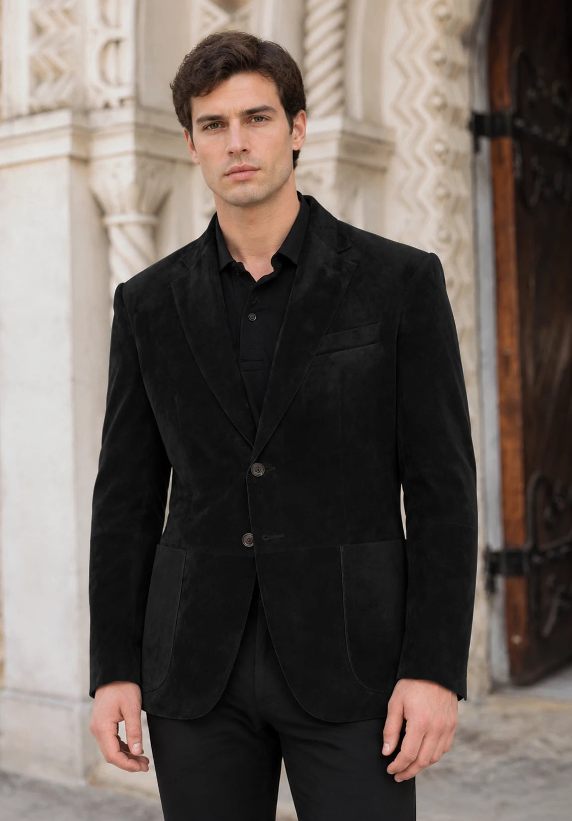 Men's black suede jacket