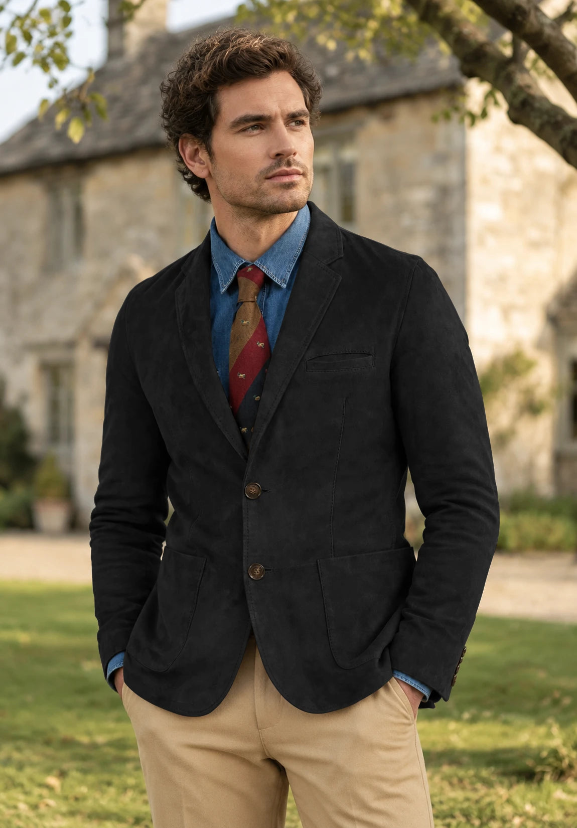 Men's black suede jacket