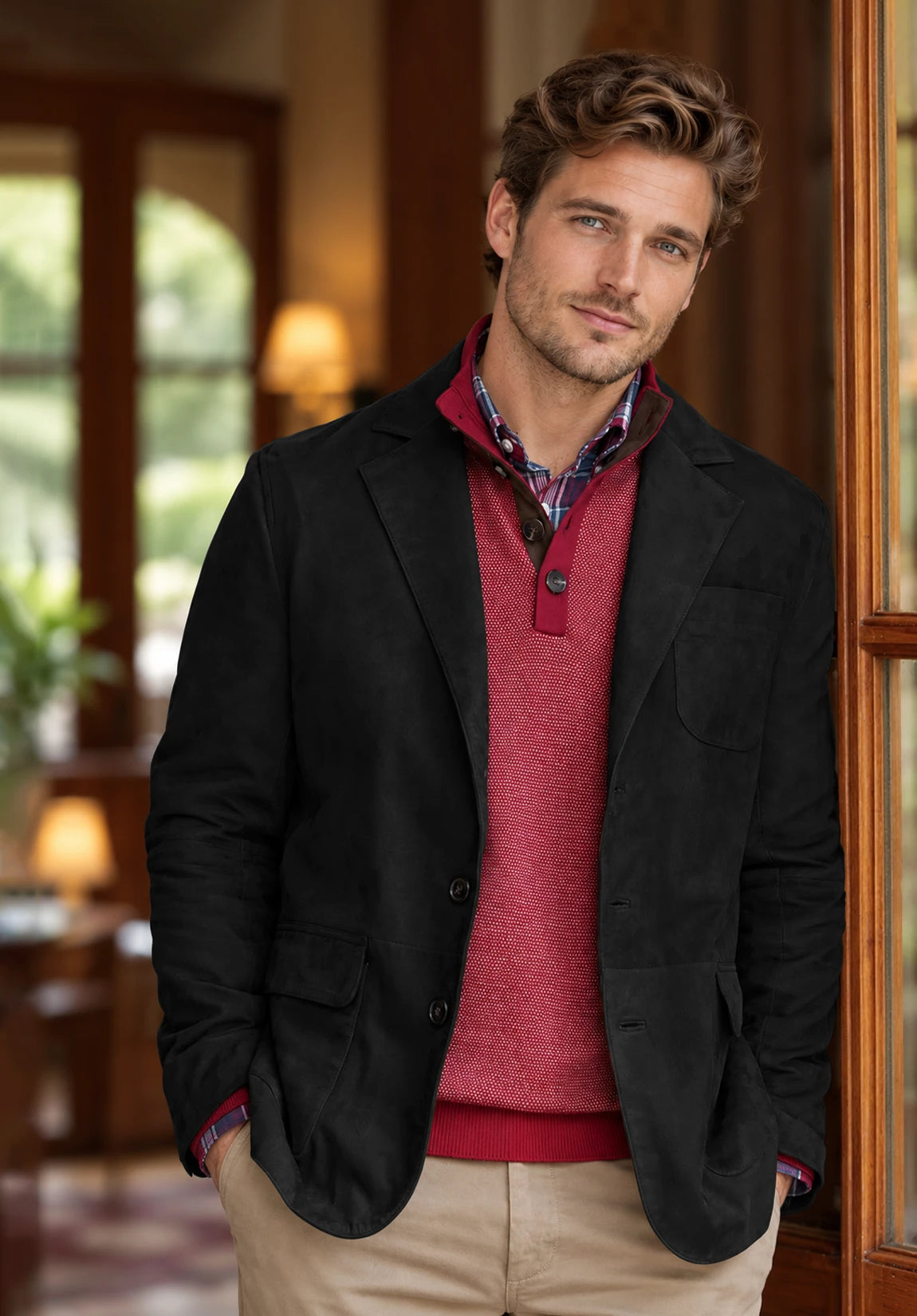 Men's black suede jacket