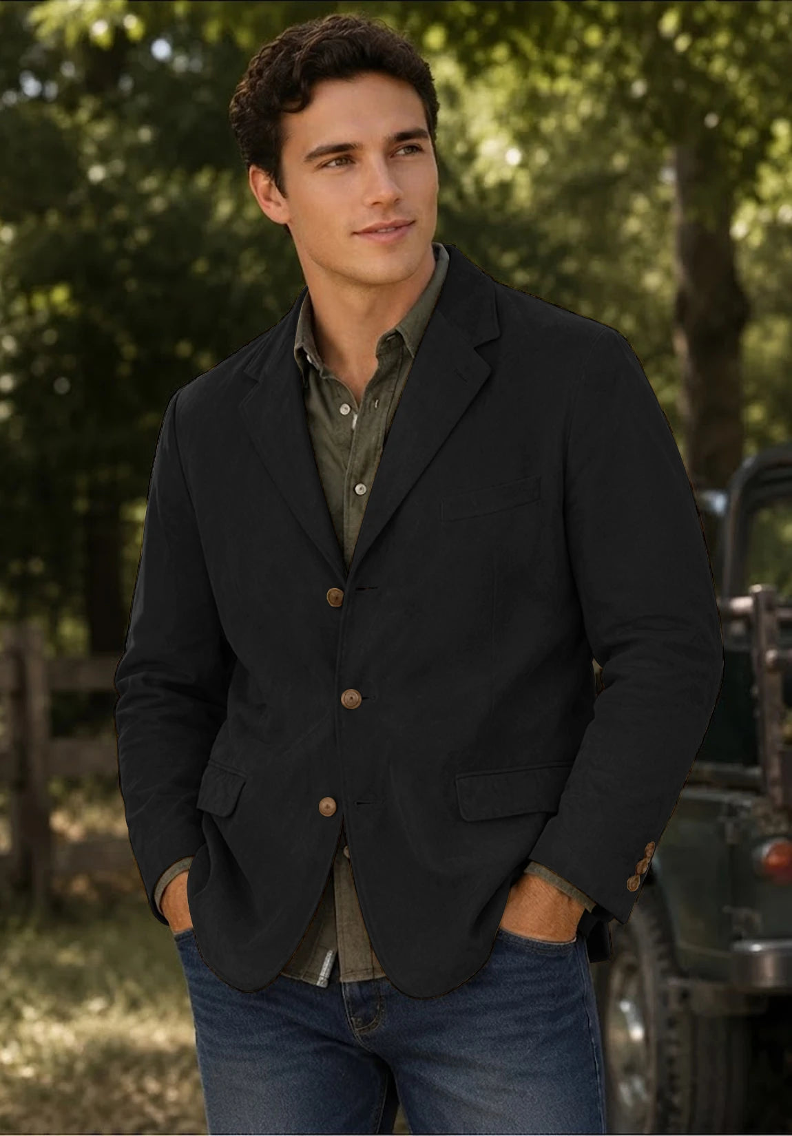 Men's black suede jacket