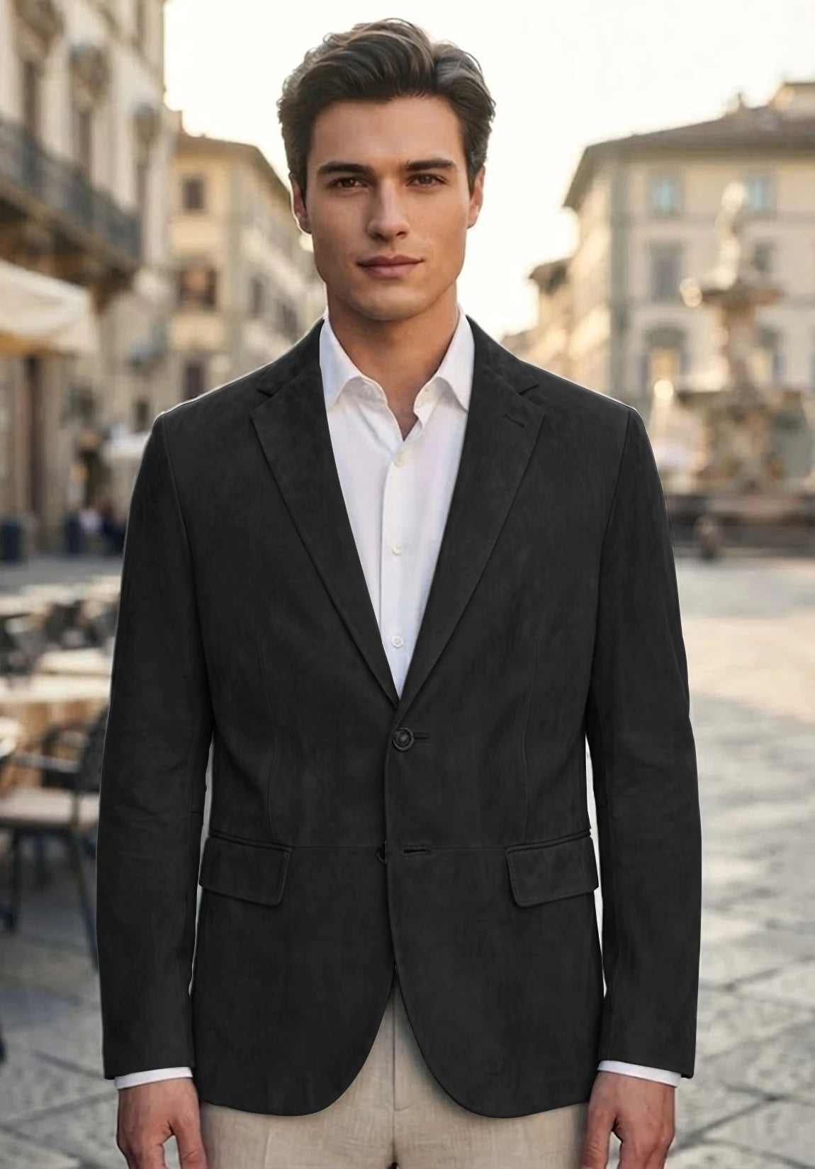 Men's black suede jacket