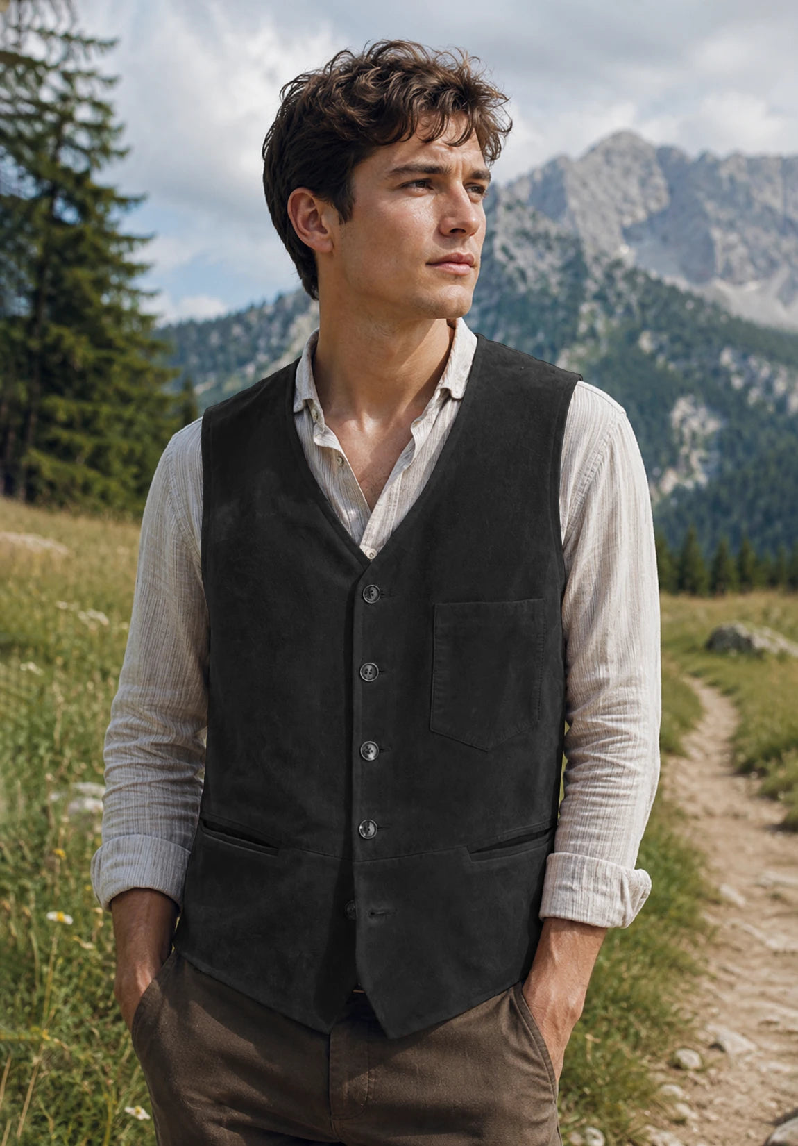 Men's black vest