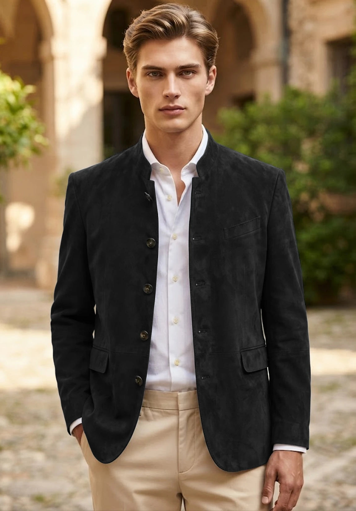 Men's black suede jacket
