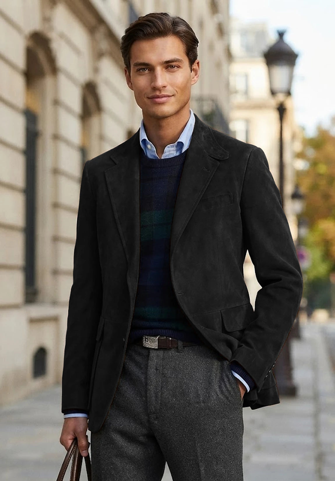 Men's black suede jacket