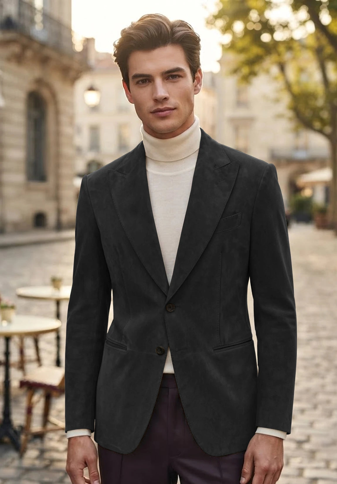 Men's black suede jacket