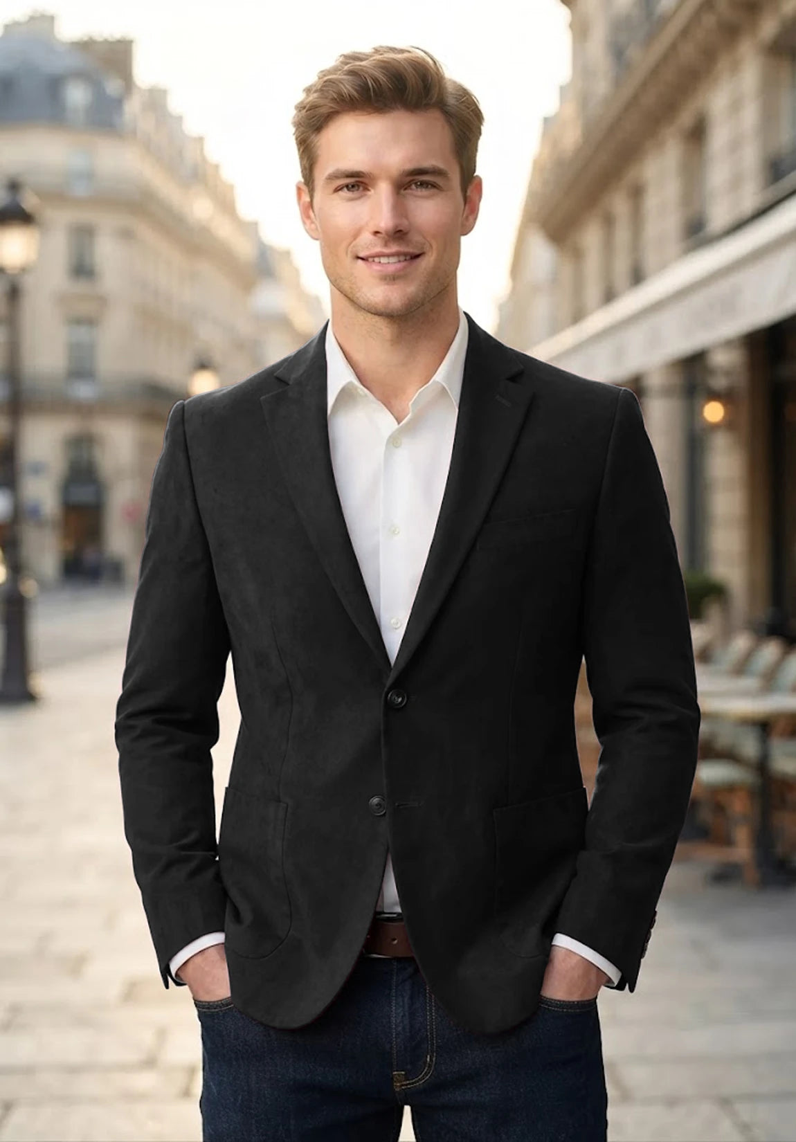 Men's black suede jacket