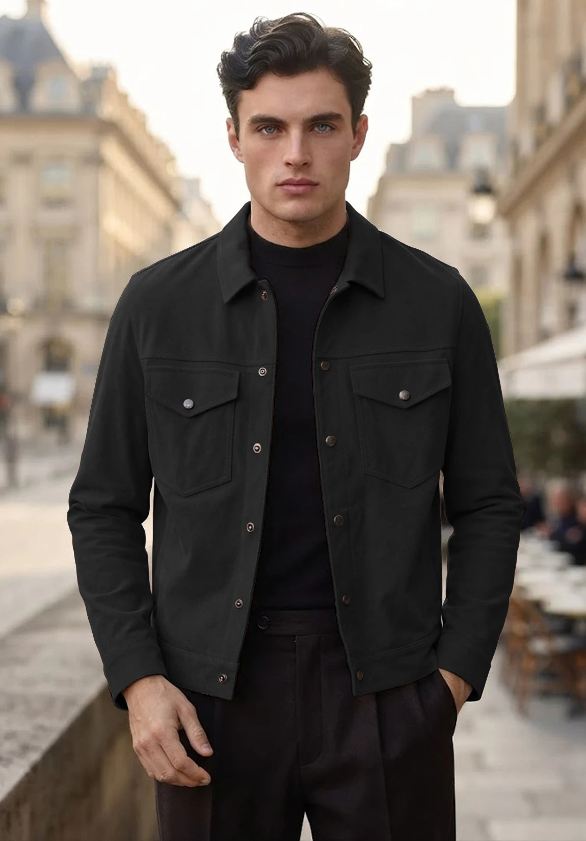 Men's black suede jacket