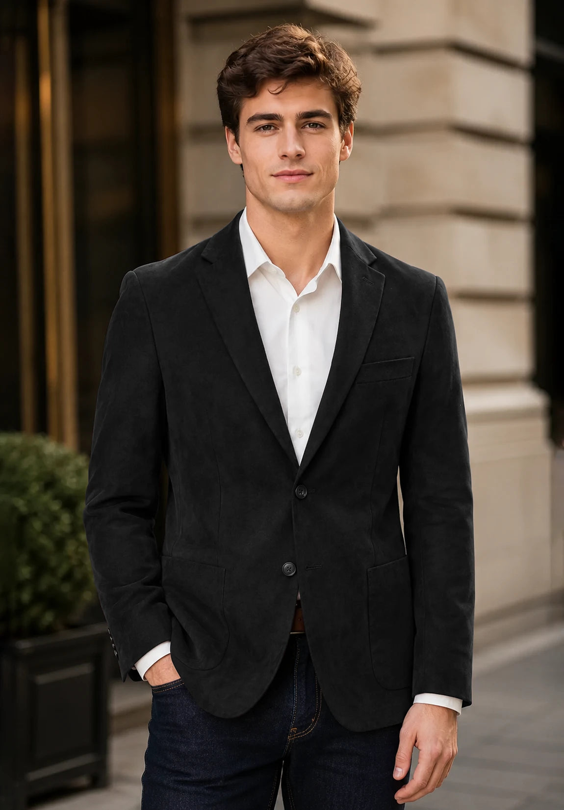 Men's black suede jacket