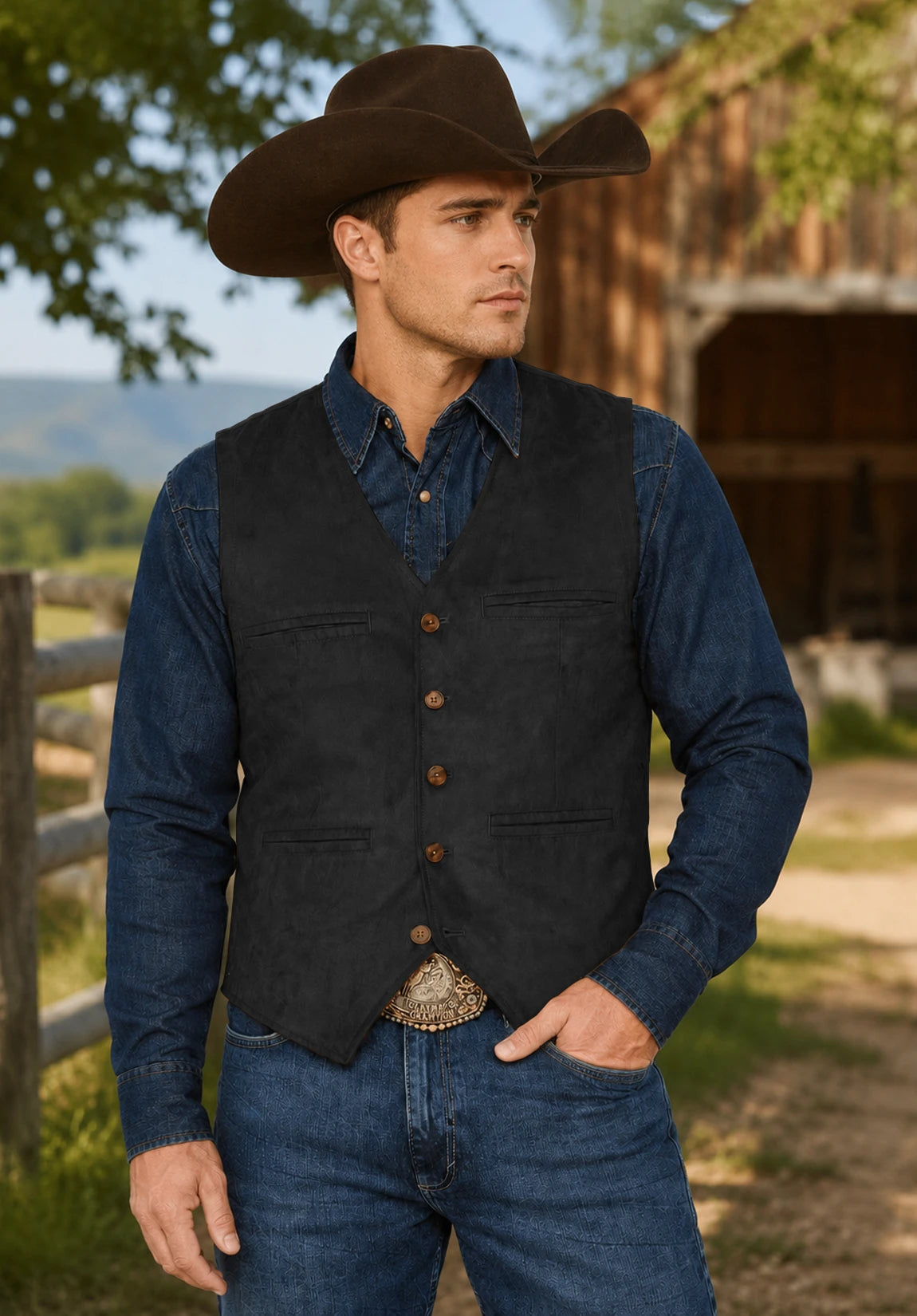 Men's black vest