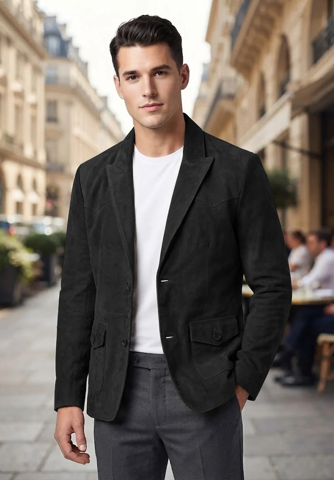 Men's black suede jacket