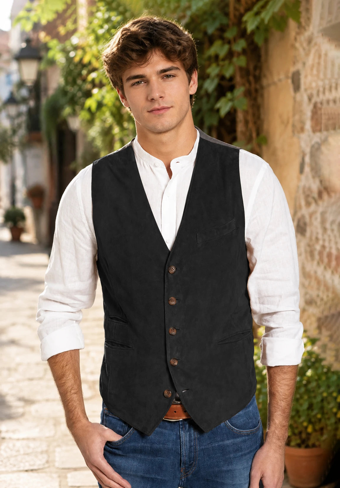 Men's black vest