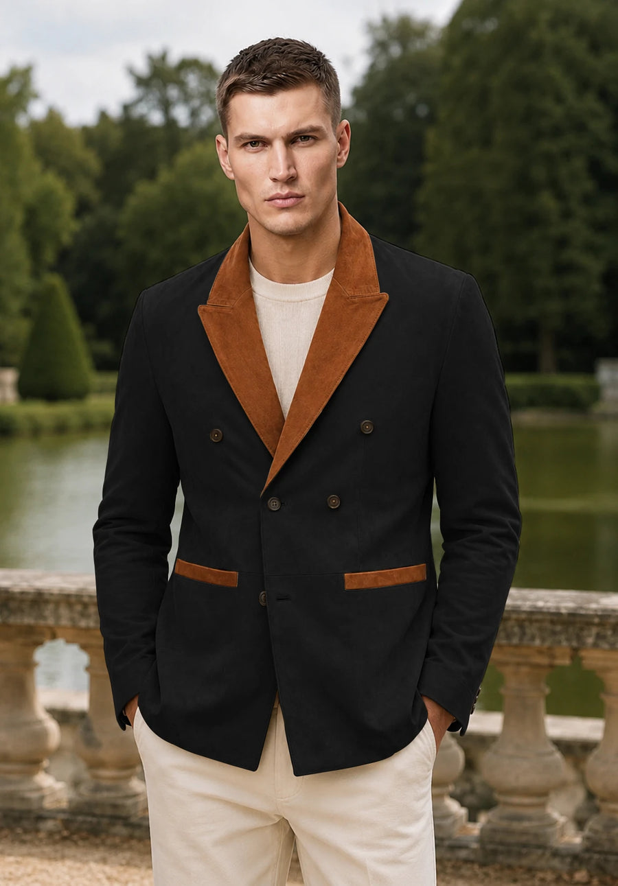 Men's black suede jacket