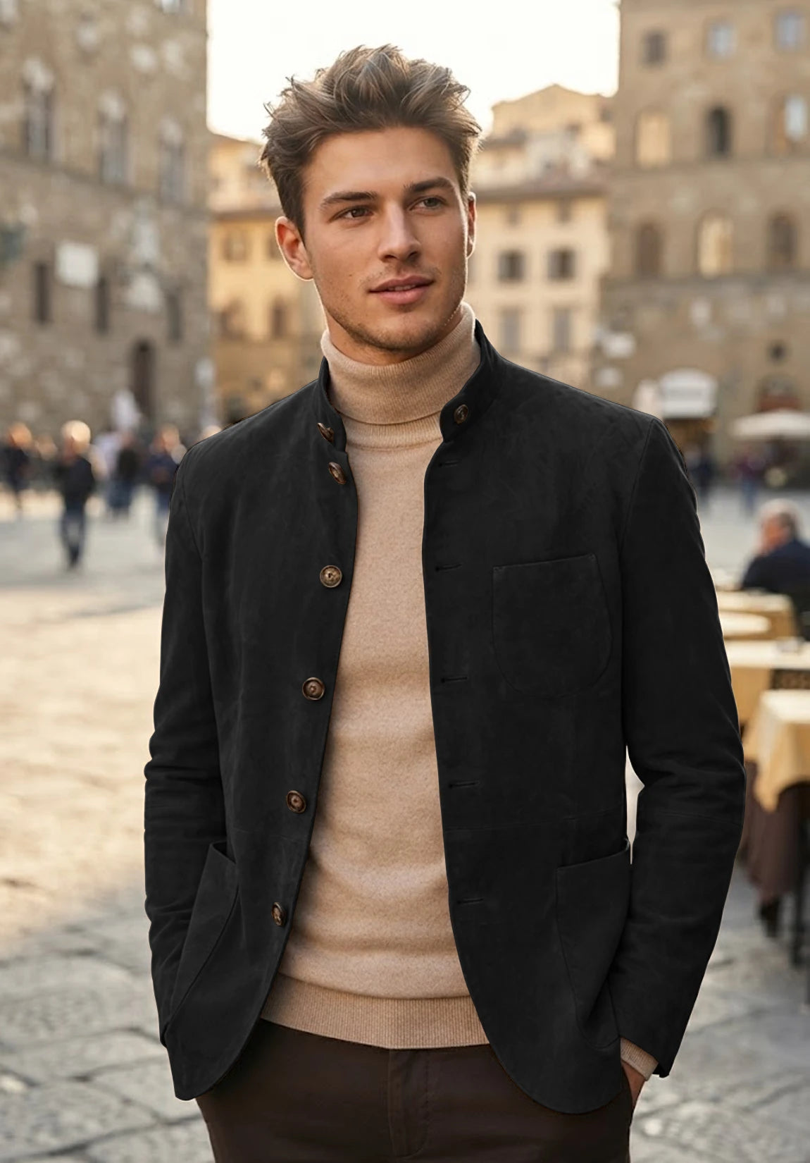 Men's black suede jacket