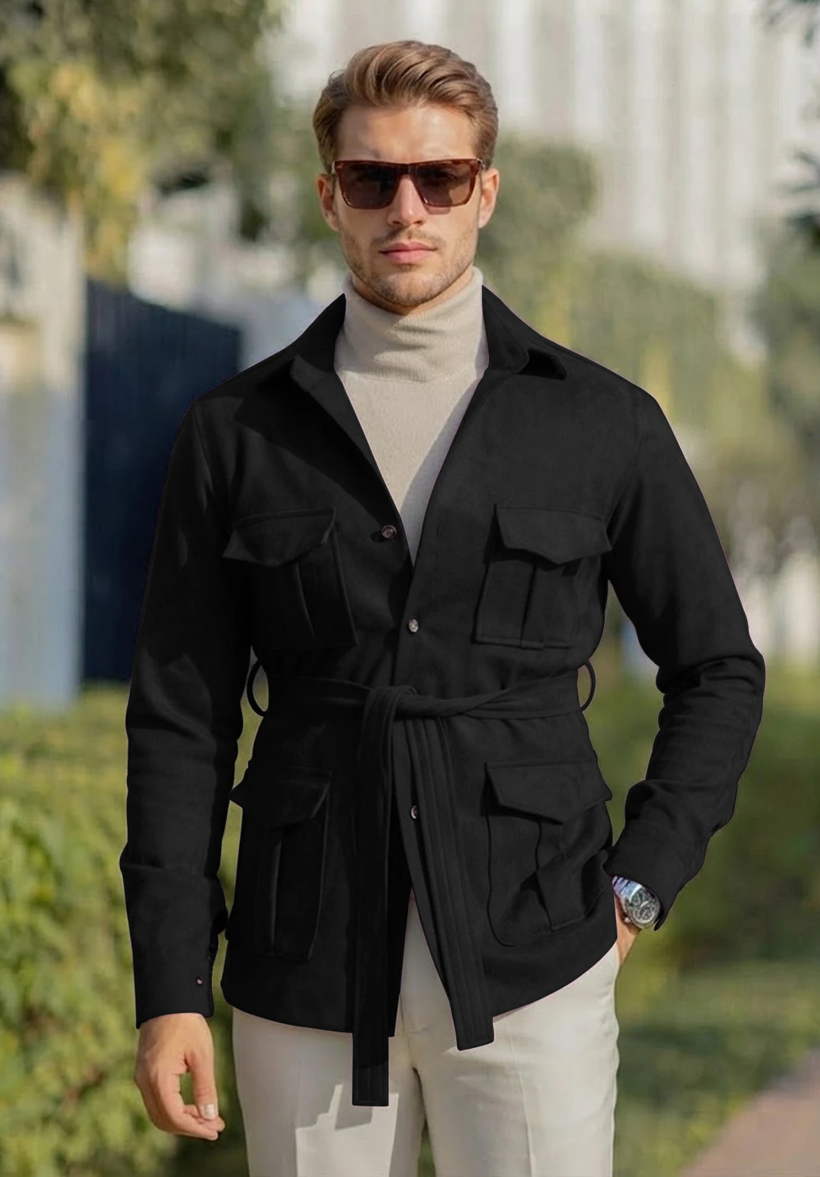 Men's black suede jacket