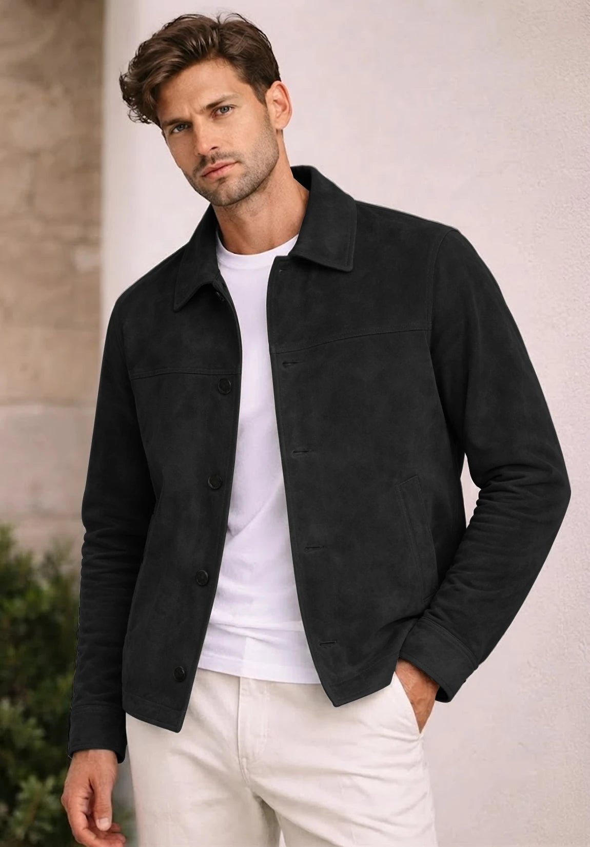 Men's black suede jacket