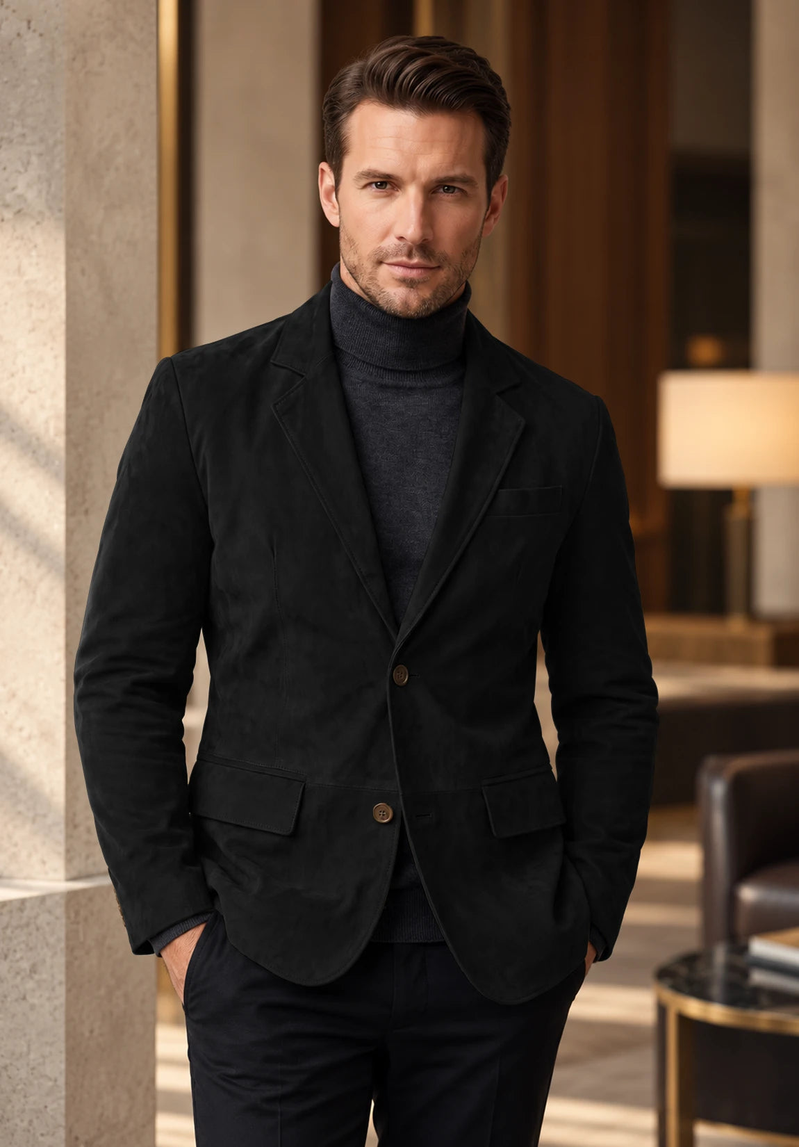 Men's black suede jacket